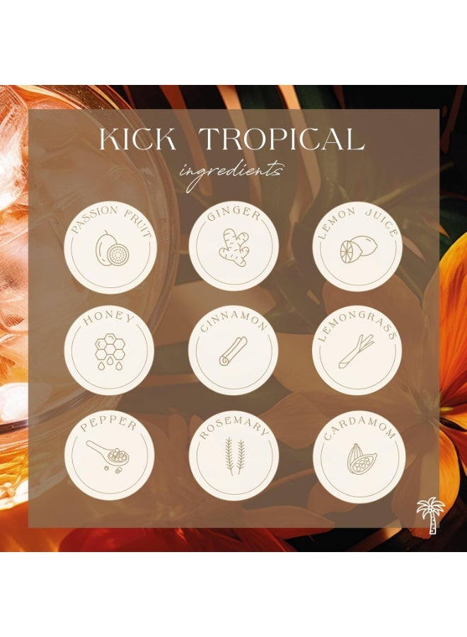 Kick Drink Tropical Ginger Shot with Passion Fruit & Lemon, Cold-Pressed Beverage, 7–16 Servings, No Added Sugar, Vegan, 500ml - Image 5